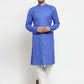 Men Royal-Blue Solid Kurta Only ( KO W 576 Blue )