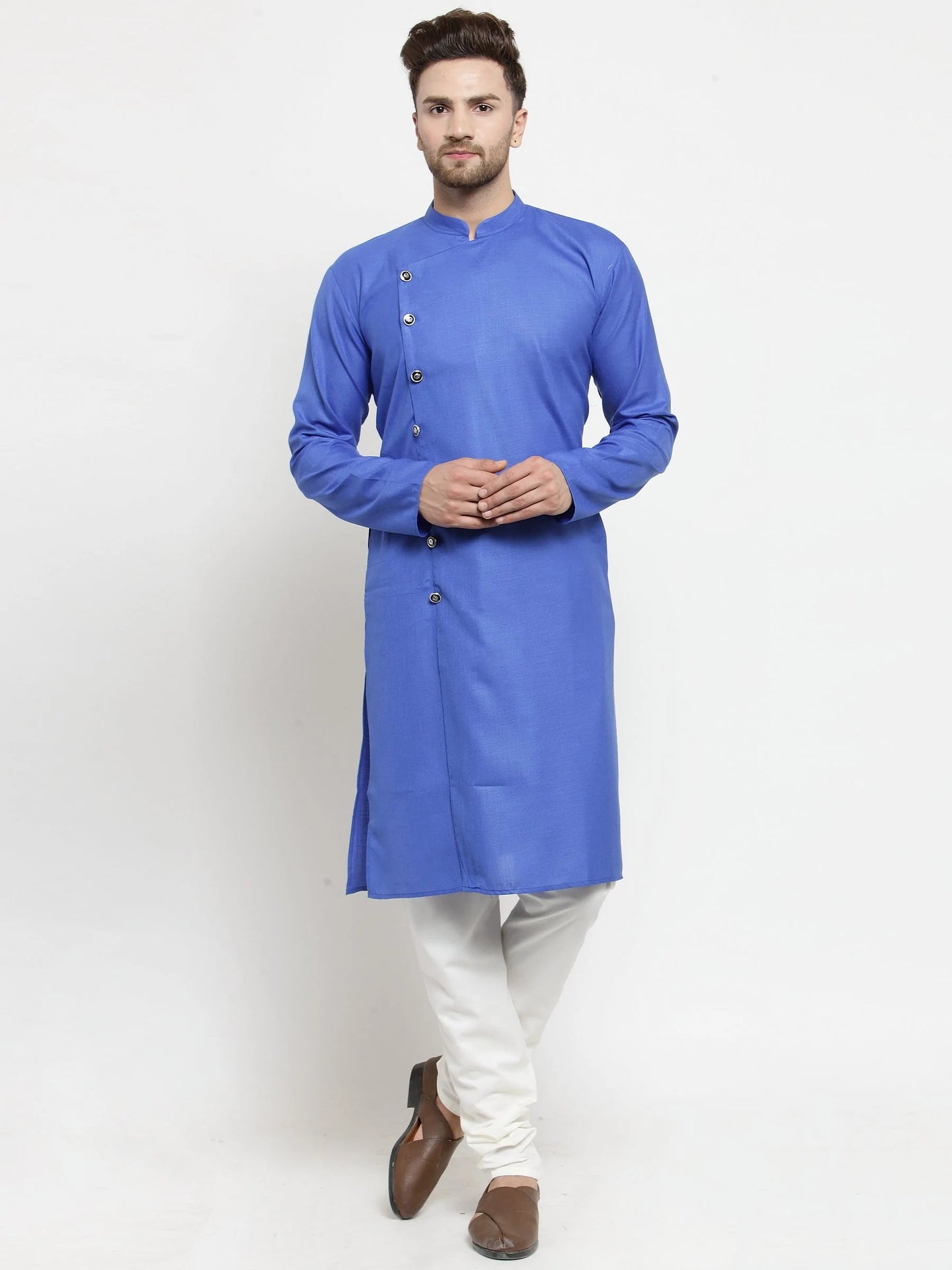 Men Royal-Blue Solid Kurta Only ( KO W 576 Blue )