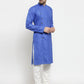Men Royal-Blue Solid Kurta Only ( KO W 576 Blue )