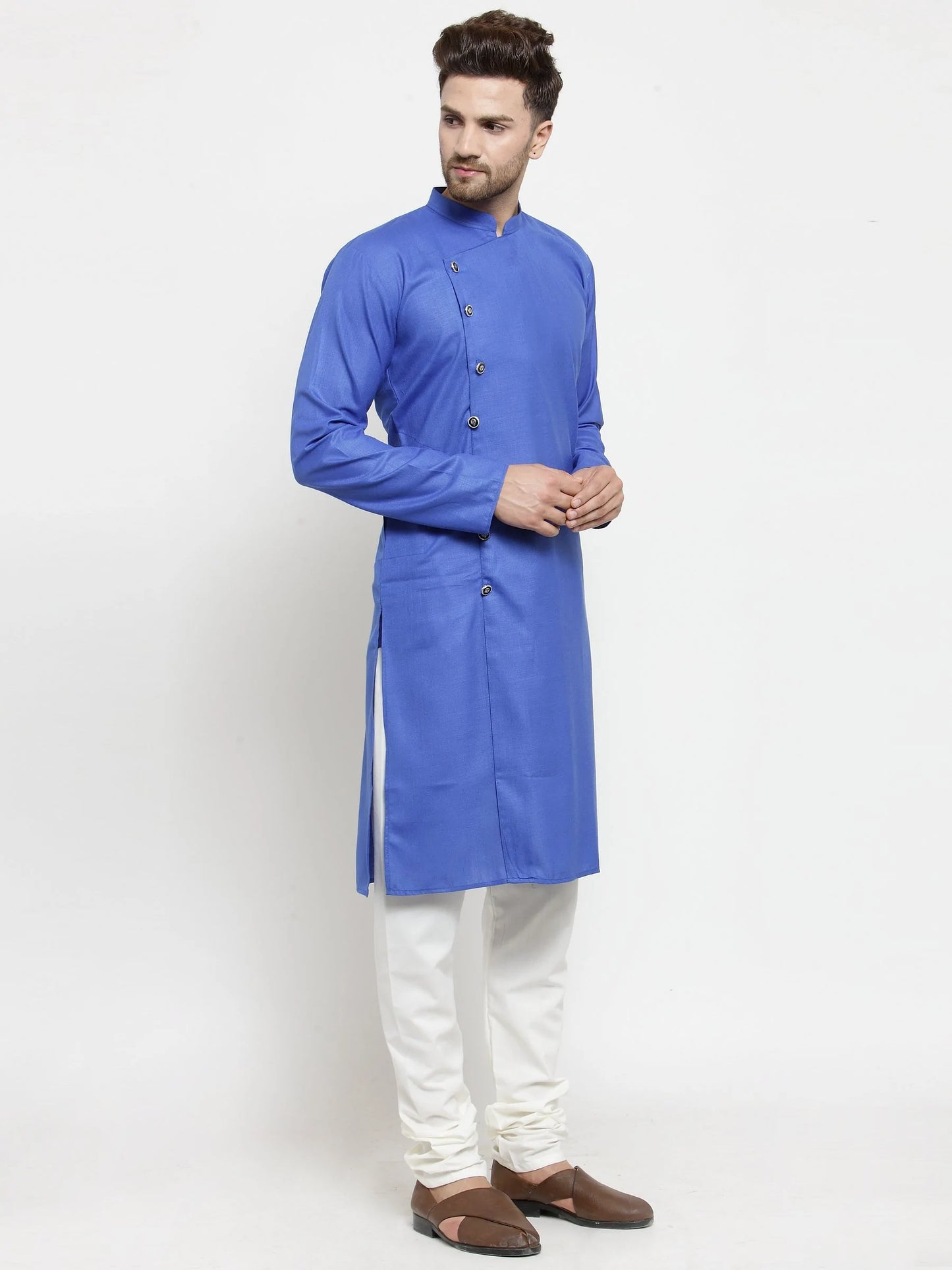 Men Royal-Blue Solid Kurta Only ( KO W 576 Blue )