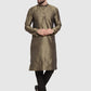 Men Gold-Colored & Black Self Design Kurta Only ( KO 584 Golden )
