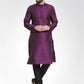 Men Purple-Colored & Black Self Design Kurta Only ( KO 584 Purple )