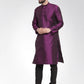 Men Purple-Colored & Black Self Design Kurta Only ( KO 584 Purple )