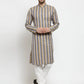 Men Blue and black Self Design Stripped Kurta Only ( KO 585 Blue )