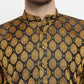 Men Black-Colored & Golden Self Design Kurta with Churidar ( JOKP 586 Black )