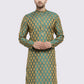 Men Green-Colored & Golden Self Design Kurta Only ( KO 586 Green )