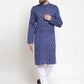 Men Navy-Blue Printed Kurta Only ( KO 587 Navy )