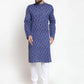 Men Navy-Blue Printed Kurta Only ( KO 587 Navy )