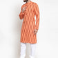 Men Orange Printed Kurta Only ( KO 587 Ornage )