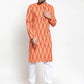 Men Orange Printed Kurta Only ( KO 587 Ornage )