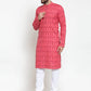 Men Peach Printed Kurta Only ( KO 587 Peach )