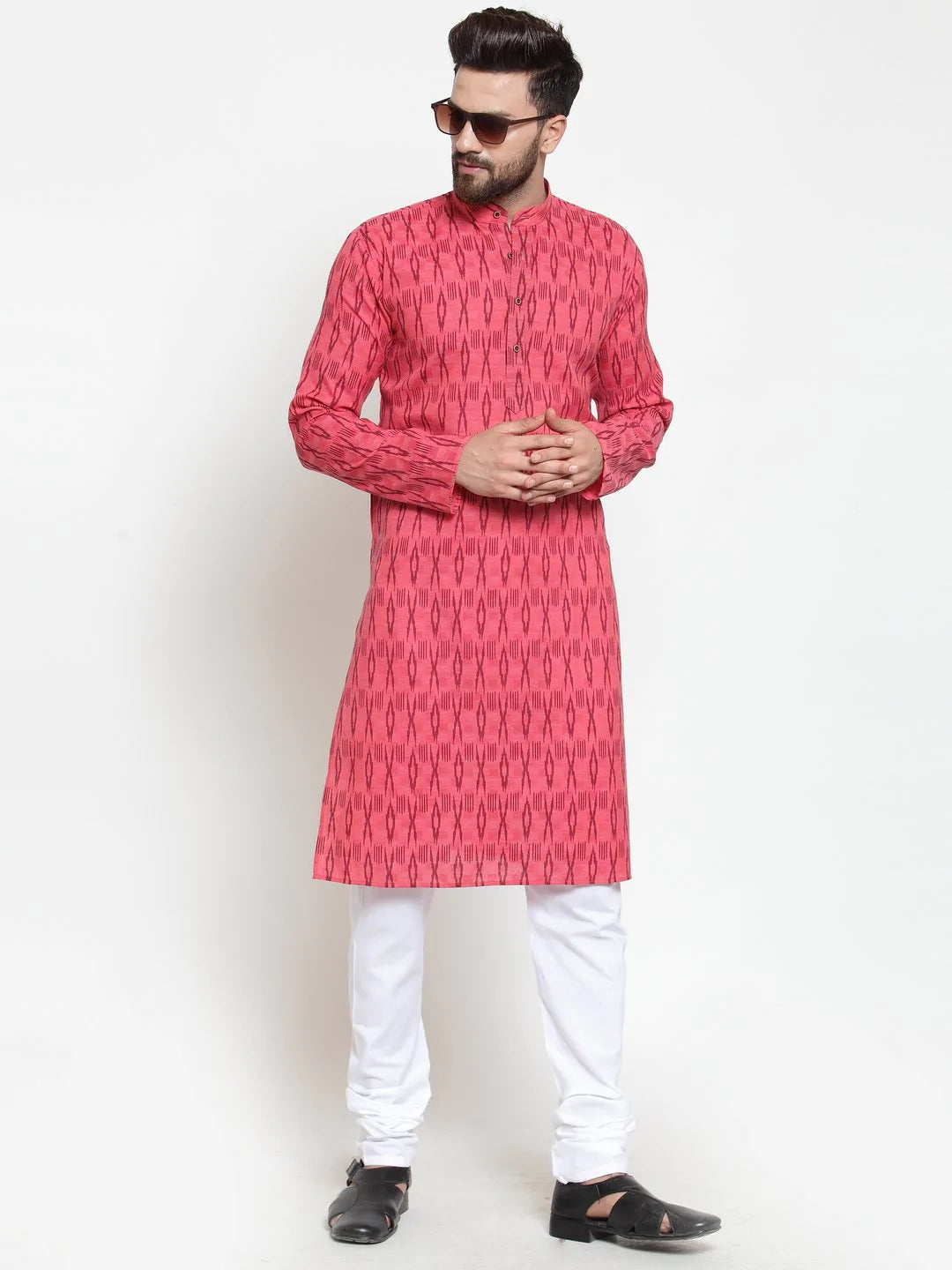 Men Peach Printed Kurta Only ( KO 587 Peach )