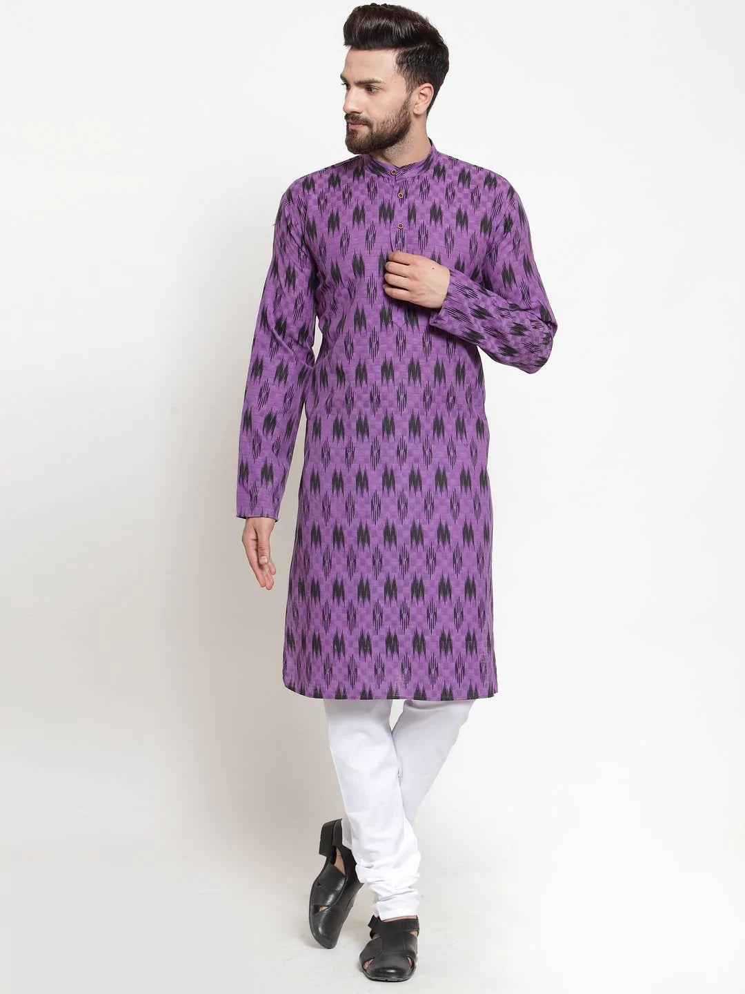 Men Purple Printed Kurta Only ( KO 587 Purple )