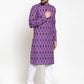 Men Purple Printed Kurta Only ( KO 587 Purple )