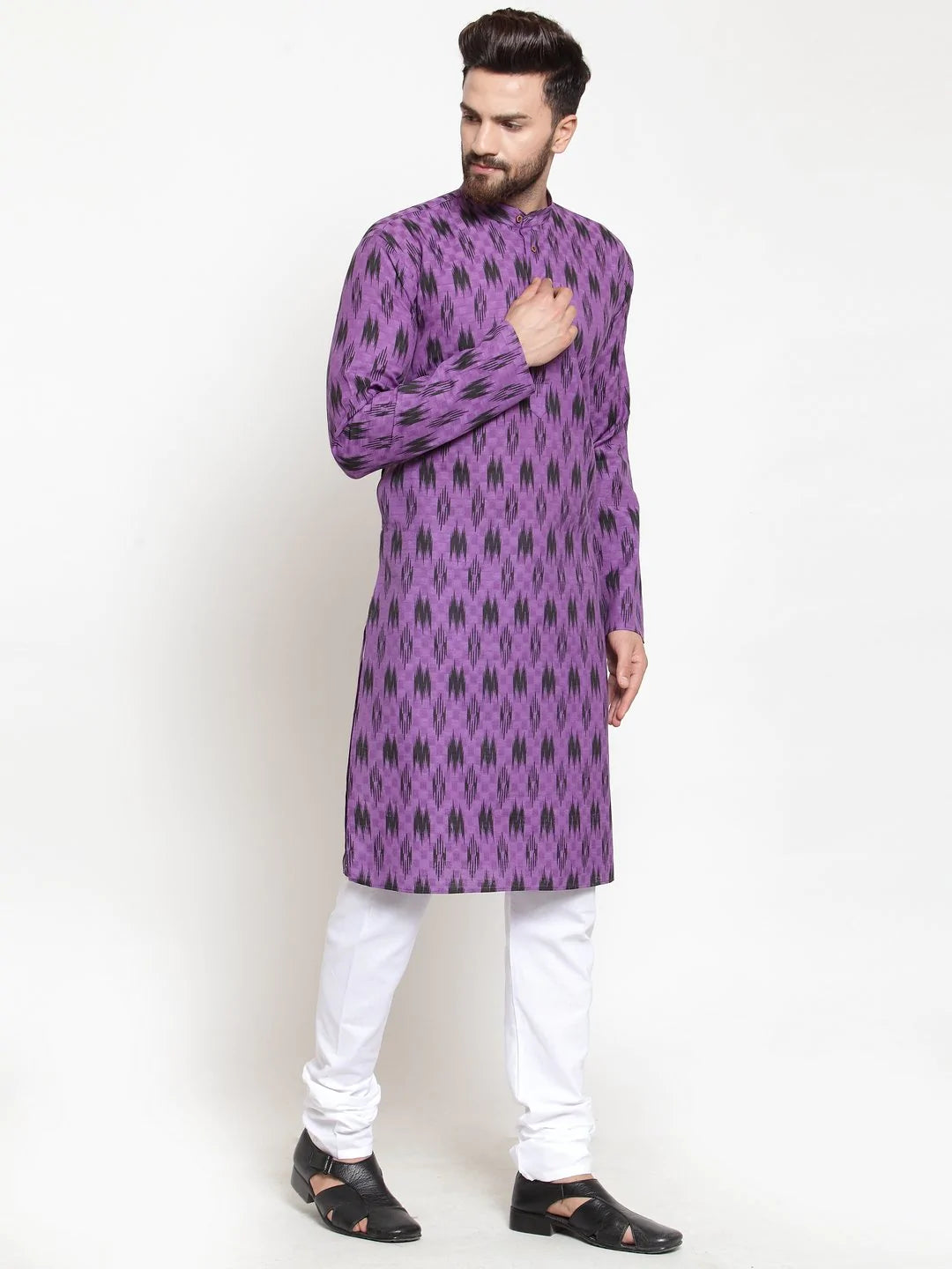 Men Purple Printed Kurta Only ( KO 587 Purple )