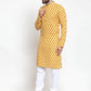 Men Yellow Printed Kurta Only ( KO 587 Yellow )