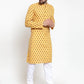 Men Yellow Printed Kurta Only ( KO 587 Yellow )