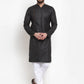 Jompers Men Black Solid Kurta with Churidar ( JOKP 588 Black )