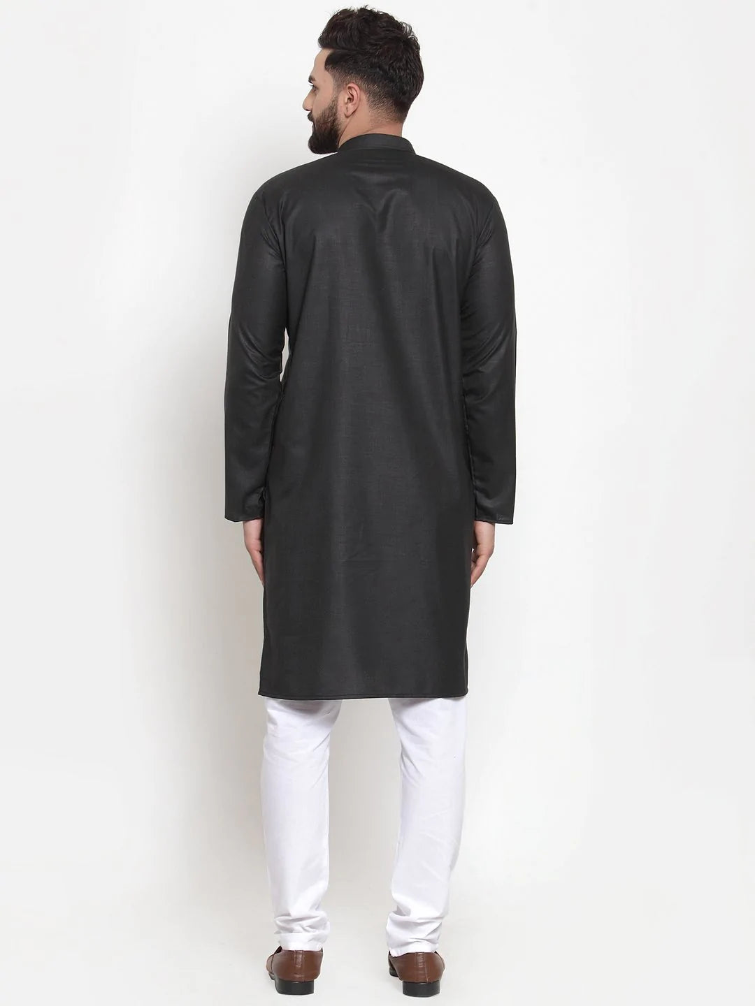 Jompers Men Black Solid Kurta with Churidar ( JOKP 588 Black )