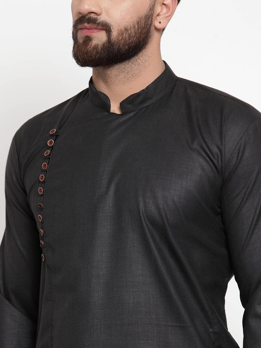 Jompers Men Black Solid Kurta with Churidar ( JOKP 588 Black )