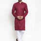 Jompers Men Maroon Solid Kurta with Churidar ( JOKP 588 Maroon )