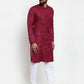Jompers Men Maroon Solid Kurta with Churidar ( JOKP 588 Maroon )
