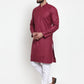 Jompers Men Maroon Solid Kurta with Churidar ( JOKP 588 Maroon )