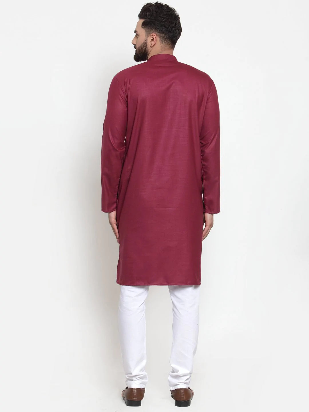 Jompers Men Maroon Solid Kurta with Churidar ( JOKP 588 Maroon )