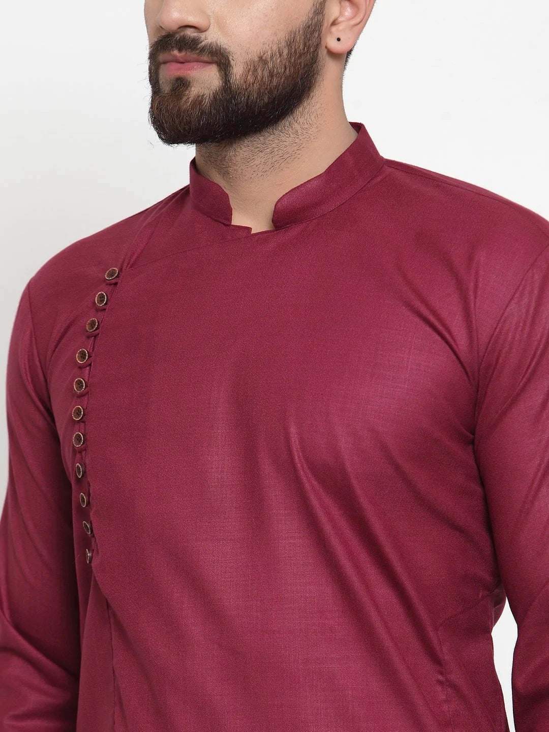 Jompers Men Maroon Solid Kurta Only ( KO 588 Maroon )