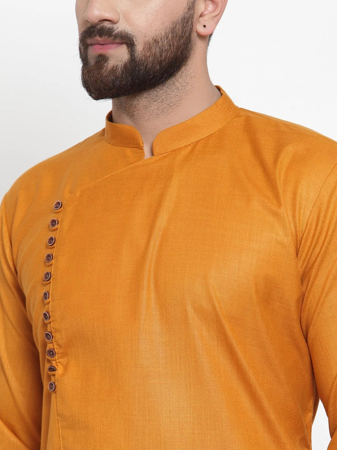 Jompers Men Mustard Solid Kurta Only ( KO 588 Mustard )