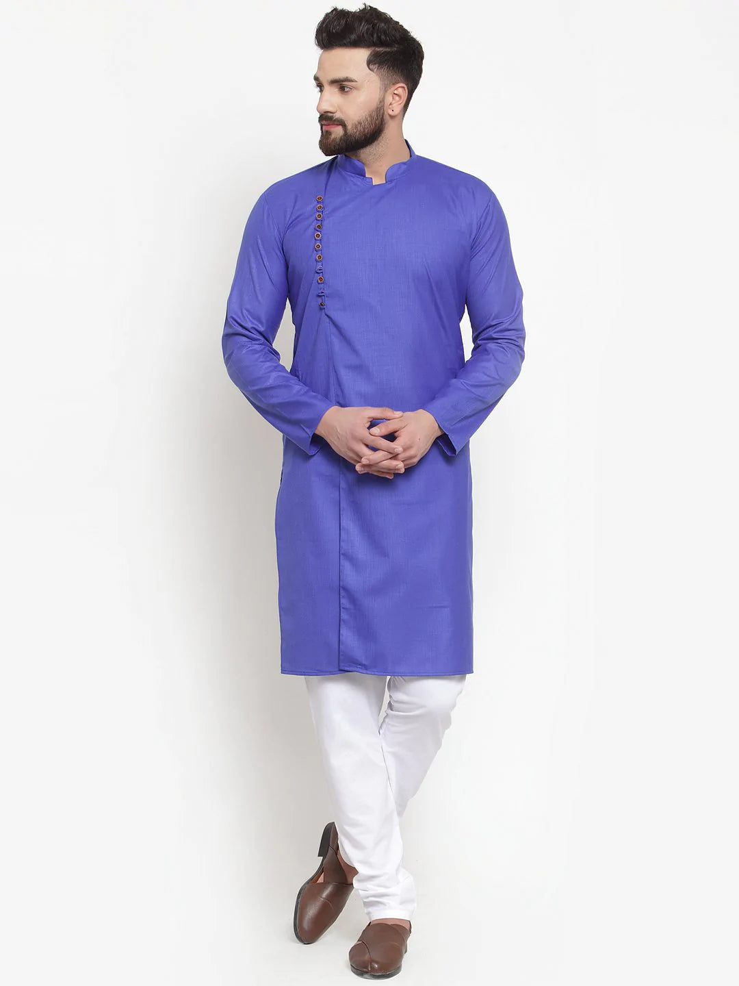 Jompers Men Royal-Blue Solid Kurta Only ( KO 588 Royal )