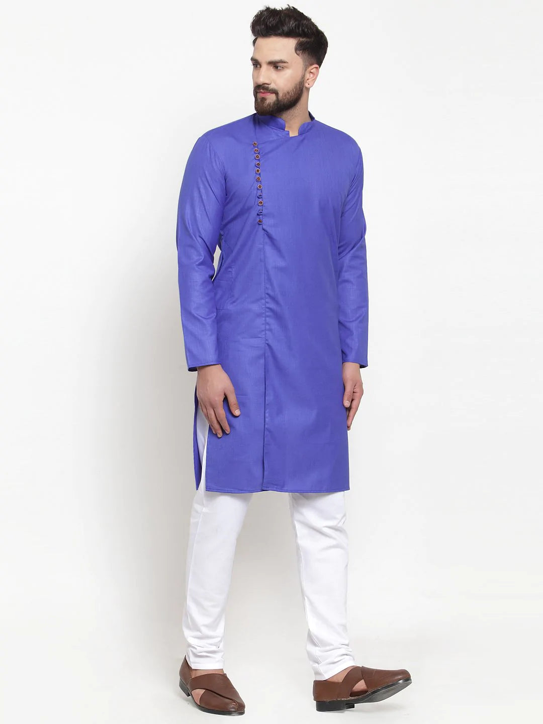 Jompers Men Royal-Blue Solid Kurta Only ( KO 588 Royal )