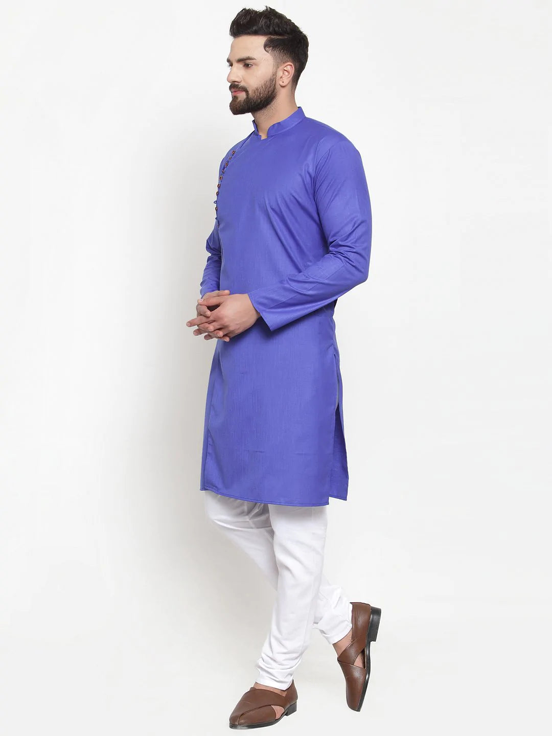 Jompers Men Royal-Blue Solid Kurta Only ( KO 588 Royal )