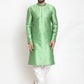 Jompers Men Green & White Self Design Kurta with Churidar ( JOKP 589 Green )