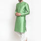 Jompers Men Green & White Self Design Kurta with Churidar ( JOKP 589 Green )