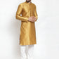 Jompers Men Mustard & White Self Design Kurta with Churidar ( JOKP 589 Mustard )