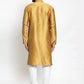 Jompers Men Mustard & White Self Design Kurta with Churidar ( JOKP 589 Mustard )