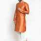 Jompers Men Orange & White Self Design Kurta with Churidar ( JOKP 589 Orange )