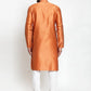 Jompers Men Orange & White Self Design Kurta with Churidar ( JOKP 589 Orange )
