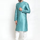Jompers Men Light-Blue & White Self Design Kurta Only ( KO 589 Sky )