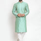 Jompers Men Sky-Blue & Golden Self Design Kurta with Churidar ( JOKP 590 Sky )