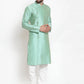Jompers Men Sky-Blue & Golden Self Design Kurta with Churidar ( JOKP 590 Sky )