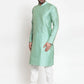 Jompers Men Sky-Blue & Golden Self Design Kurta with Churidar ( JOKP 590 Sky )