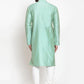 Jompers Men Sky-Blue & Golden Self Design Kurta with Churidar ( JOKP 590 Sky )