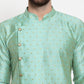 Jompers Men Sky-Blue & Golden Self Design Kurta with Churidar ( JOKP 590 Sky )