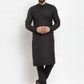 Jompers Men Black Solid Kurta with Churidar ( JOKP 592 Black )