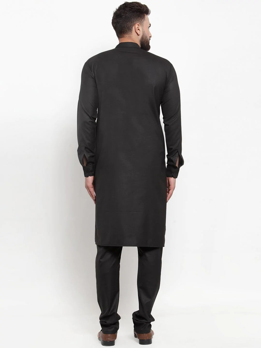 Jompers Men Black Solid Kurta with Churidar ( JOKP 592 Black )