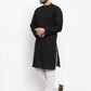 Jompers Men Black & White Solid Pin-tucks Kurta with Churidar ( JOKP 594 Black )