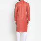 Jompers Men Orange & White Self Design Kurta with Churidar ( JOKP 601 Orange )