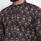 Jompers Men Black & Beige Digital Printed Kurta Only ( KO 602 Black )
